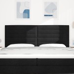 vidaXL Capitonat LED Design Linii Negru 100 cm Țesătură