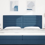 vidaXL Cap de Pat LED Design Linii Albastru 200 cm Țesătură vidaXL Cap de Pat LED Design Linii Albastru 200 cm Țesătură