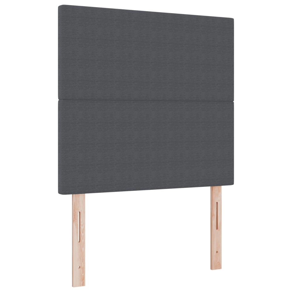 vidaXL Tăblie LED cu lumini cu bandă LED Gri închis 100 cm țesătură