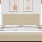 vidaXL Tăblie LED cu lumini cu bandă LED Gri verde 200 cm țesătură