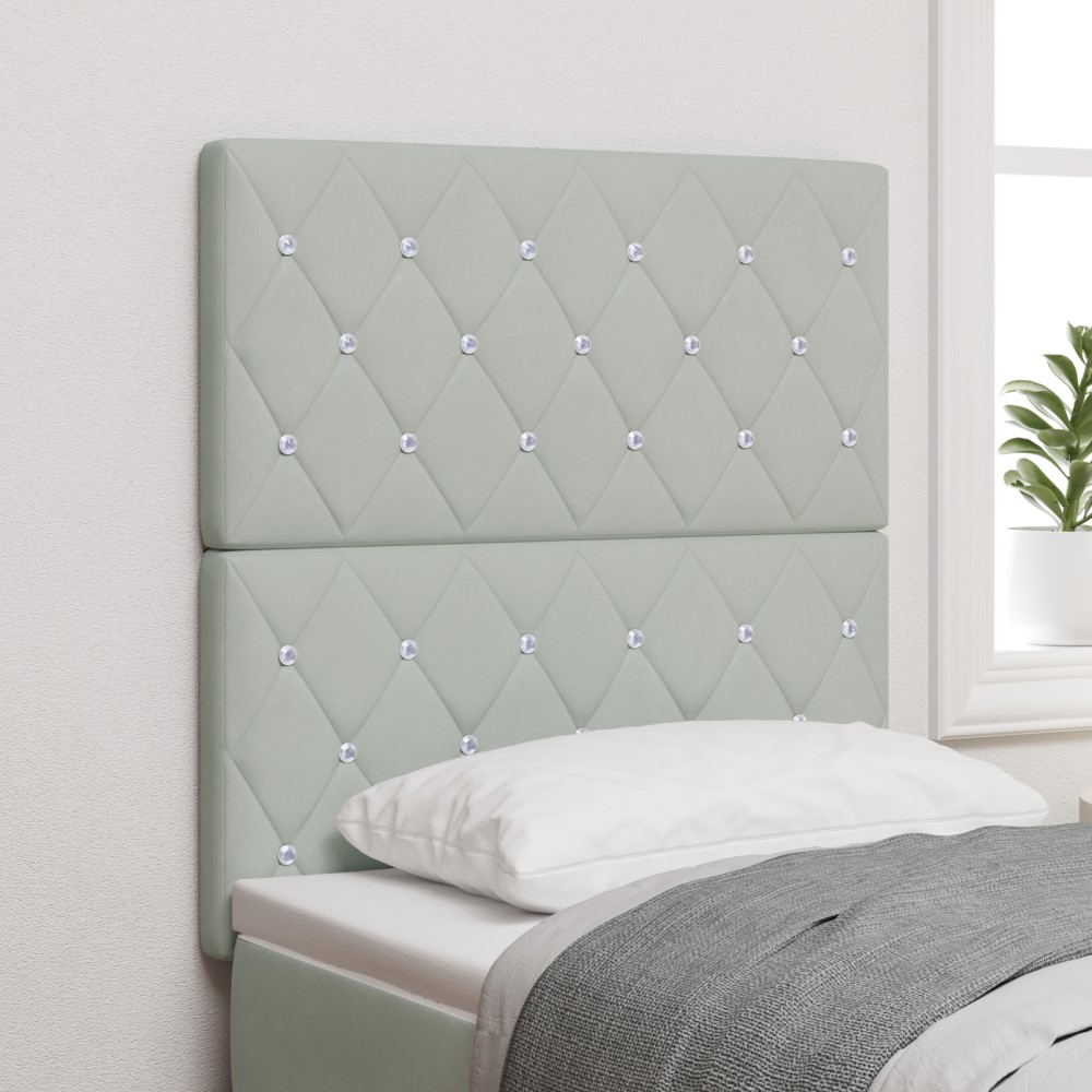 vidaXL Tête de lit LED gri deschis, 80 cm, din velur