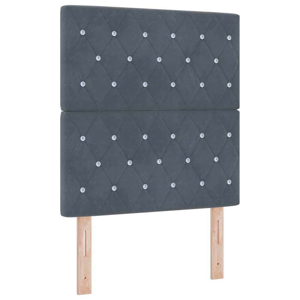 vidaXL Tăblie LED cu lumini cu bandă LED Gri închis 80 cm Catifea