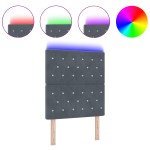 vidaXL Tăblie LED cu lumini cu bandă LED Gri închis 80 cm Catifea