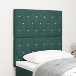 vidaXL Cap de Pat cu LED Verde Închis, 80 cm, Tapițat