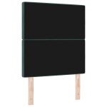 vidaXL Cap de Pat cu LED Verde Închis, 80 cm, Tapițat