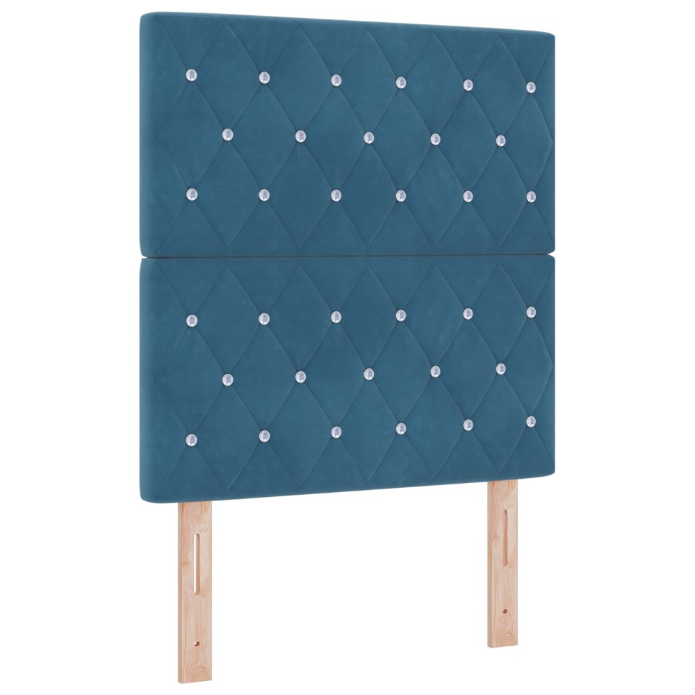 vidaXL Tête de lit LED albastru închis, 80 cm, din catifea