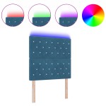 vidaXL Tăblie LED cu lumini cu bandă LED Albastru închis 90 cm Catifea vidaXL Tăblie LED cu lumini cu bandă LED Albastru închis 90 cm Catifea