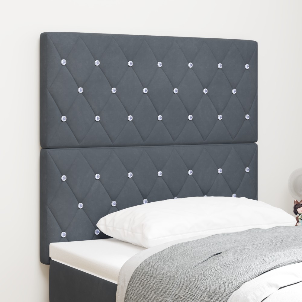 vidaXL Tăblie LED cu lumini cu bandă LED Gri închis 100 cm Catifea