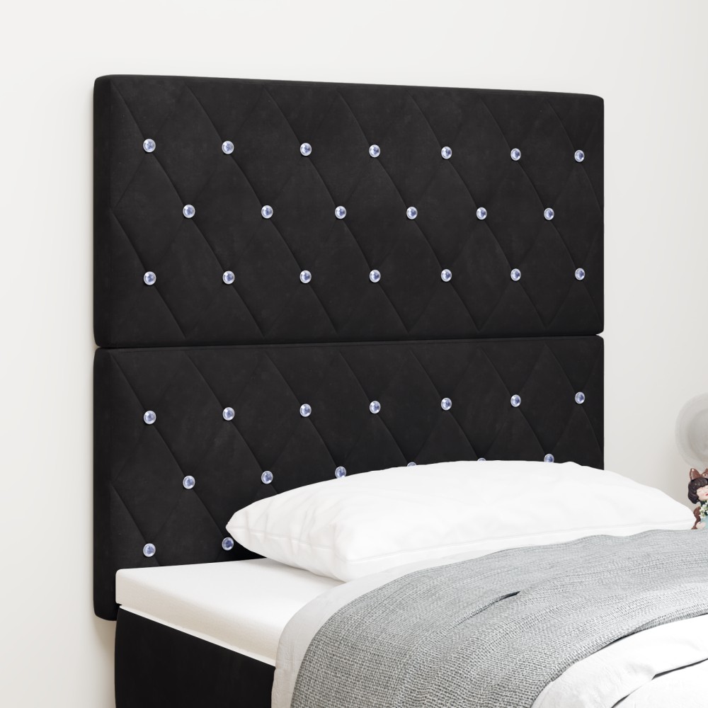 vidaXL Cap de pat LED negru de 100 cm din catifea