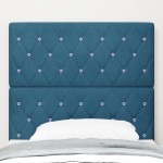 vidaXL Tăblie LED Argyle cu headboard Albastru închis 100 cm Catifea vidaXL Tăblie LED Argyle cu headboard Albastru închis 100 cm Catifea