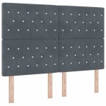 vidaXL Tăblie LED cu lumini cu bandă LED Gri închis 80 cm Catifea