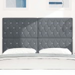 vidaXL Tăblie LED cu lumini cu bandă LED Gri închis 80 cm Catifea