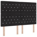 vidaXL Tăblie LED cu lumini cu bandă LED Argyle Negru 80 cm Catifea vidaXL Tăblie LED cu lumini cu bandă LED Argyle Negru 80 cm Catifea