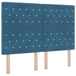 vidaXL Tăblie LED cu lumini cu bandă LED Albastru închis 80 cm Catifea vidaXL Tăblie LED cu lumini cu bandă LED Albastru închis 80 cm Catifea