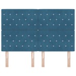 vidaXL Tăblie LED cu lumini cu bandă LED Albastru închis 80 cm Catifea vidaXL Tăblie LED cu lumini cu bandă LED Albastru închis 80 cm Catifea