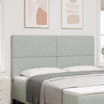 vidaXL Tăblie LED cu lumini cu bandă LED Gri deschis 90 cm Catifea