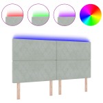 vidaXL Tăblie LED cu lumini cu bandă LED Gri deschis 90 cm Catifea