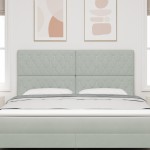 vidaXL Tăblie LED cu lumini cu bandă LED Gri deschis 90 cm Catifea