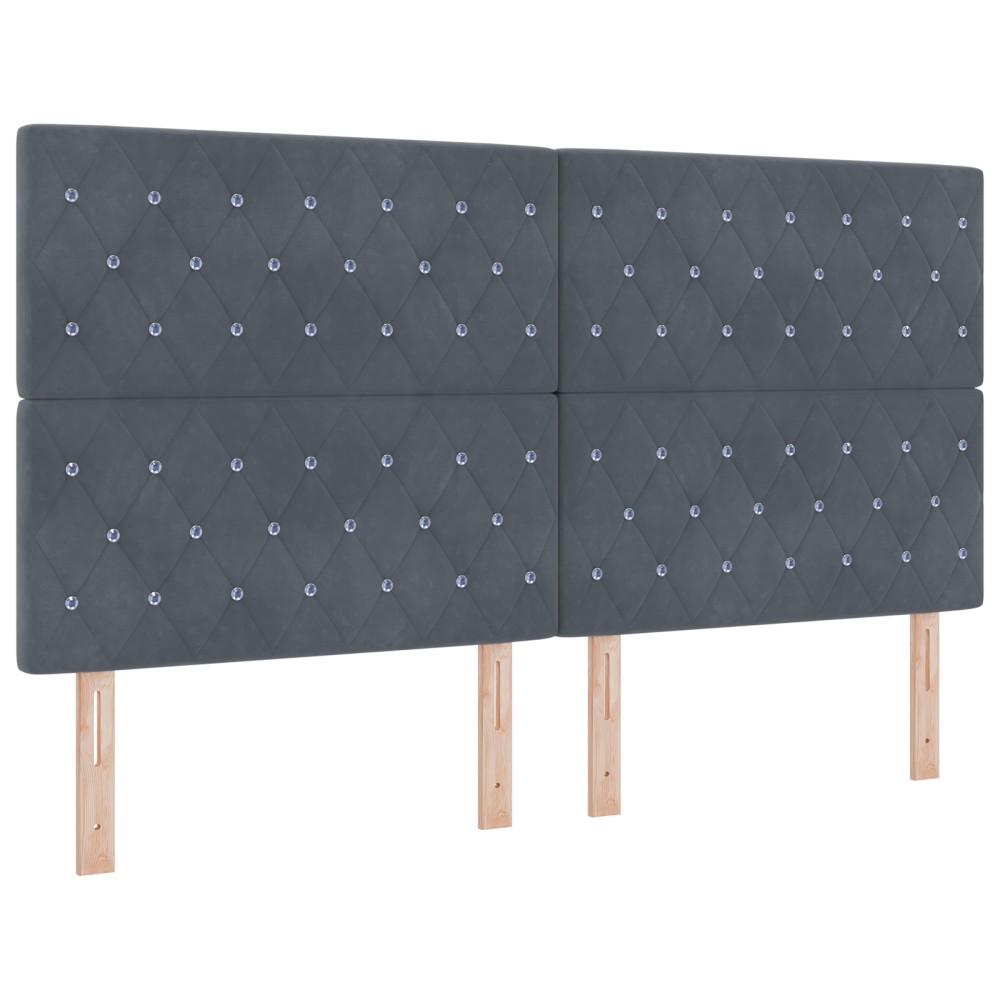 vidaXL Tăblie LED cu lumini cu bandă LED Gri închis 90 cm Catifea