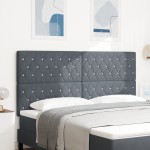 vidaXL Tăblie LED cu lumini cu bandă LED Gri închis 90 cm Catifea