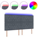 vidaXL Tăblie LED cu lumini cu bandă LED Gri închis 90 cm Catifea