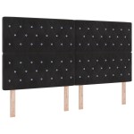 vidaXL Tăblie LED cu lumini cu bandă LED Argyle Negru 90 cm Catifea vidaXL Tăblie LED cu lumini cu bandă LED Argyle Negru 90 cm Catifea