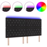 vidaXL Tăblie LED cu lumini cu bandă LED Argyle Negru 90 cm Catifea vidaXL Tăblie LED cu lumini cu bandă LED Argyle Negru 90 cm Catifea