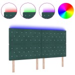 vidaXL Tăblie LED cu lumini cu bandă LED Verde închis 90 cm Catifea