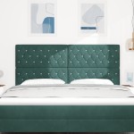 vidaXL Tăblie LED cu lumini cu bandă LED Verde închis 90 cm Catifea