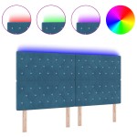 vidaXL Tăblie LED cu lumini cu bandă LED Albastru închis 90 cm Catifea vidaXL Tăblie LED cu lumini cu bandă LED Albastru închis 90 cm Catifea
