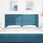 vidaXL Tăblie LED cu lumini cu bandă LED Albastru închis 90 cm Catifea vidaXL Tăblie LED cu lumini cu bandă LED Albastru închis 90 cm Catifea