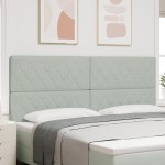 vidaXL Tăblie LED cu lumini cu bandă LED Gri deschis 100 cm Catifea