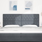 vidaXL Tăblie LED cu lumini cu bandă LED Gri închis 100 cm Catifea