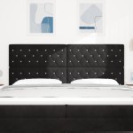 vidaXL Tăblie LED cu lumini cu bandă LED Argyle Negru 100 cm Catifea vidaXL Tăblie LED cu lumini cu bandă LED Argyle Negru 100 cm Catifea