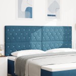 vidaXL Tăblie LED Argyle cu headboard Albastru închis 100 cm Catifea vidaXL Tăblie LED Argyle cu headboard Albastru închis 100 cm Catifea
