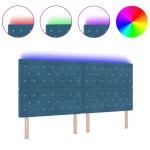 vidaXL Tăblie LED Argyle cu headboard Albastru închis 100 cm Catifea vidaXL Tăblie LED Argyle cu headboard Albastru închis 100 cm Catifea