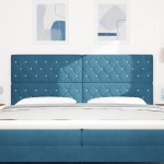 vidaXL Tăblie LED Argyle cu headboard Albastru închis 100 cm Catifea vidaXL Tăblie LED Argyle cu headboard Albastru închis 100 cm Catifea