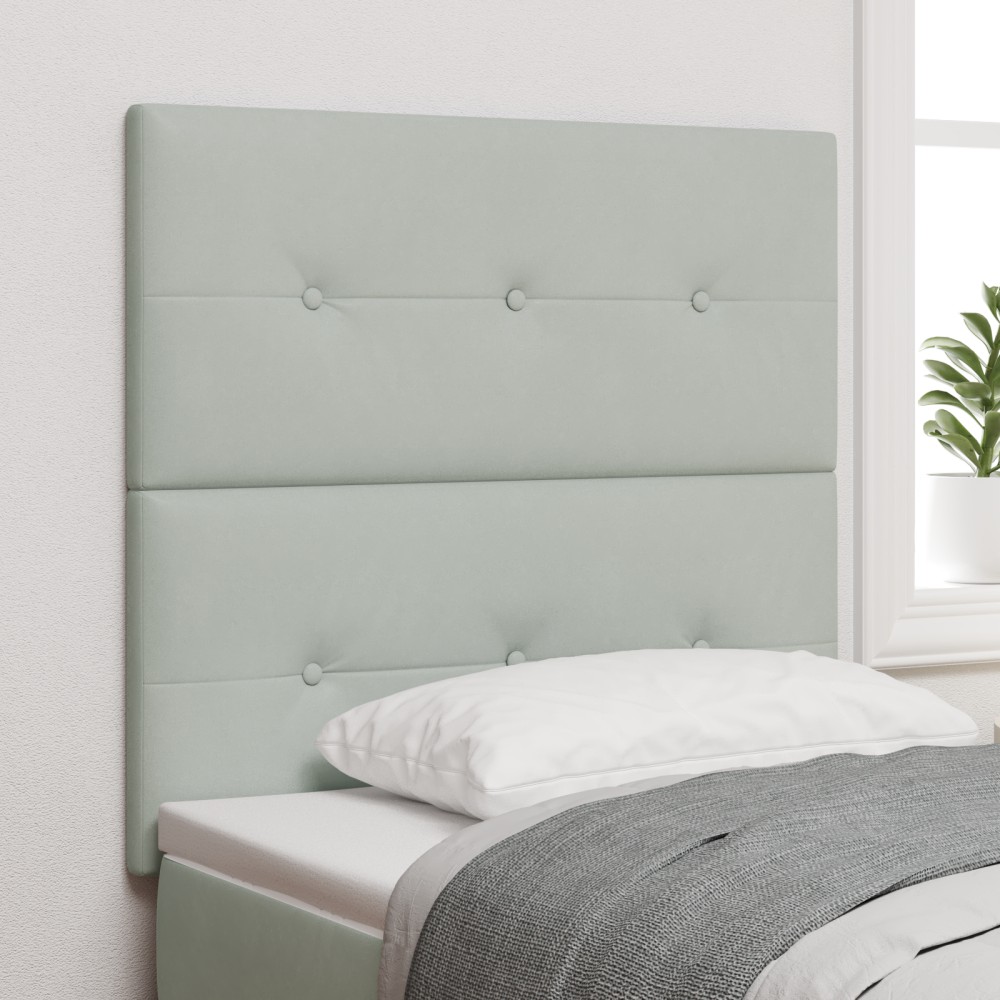 vidaXL Tăblie cap cu lumini cu bandă LED Gri deschis 80 cm Catifea