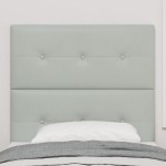 vidaXL Tăblie cap cu lumini cu bandă LED Gri deschis 80 cm Catifea