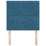 vidaXL Tăblie cap cu lumini cu bandă LED albastru 90 cm Catifea