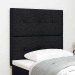 vidaXL Tăblie cu LED cu lumini cu bandă LED Negru 100 cm țesătură