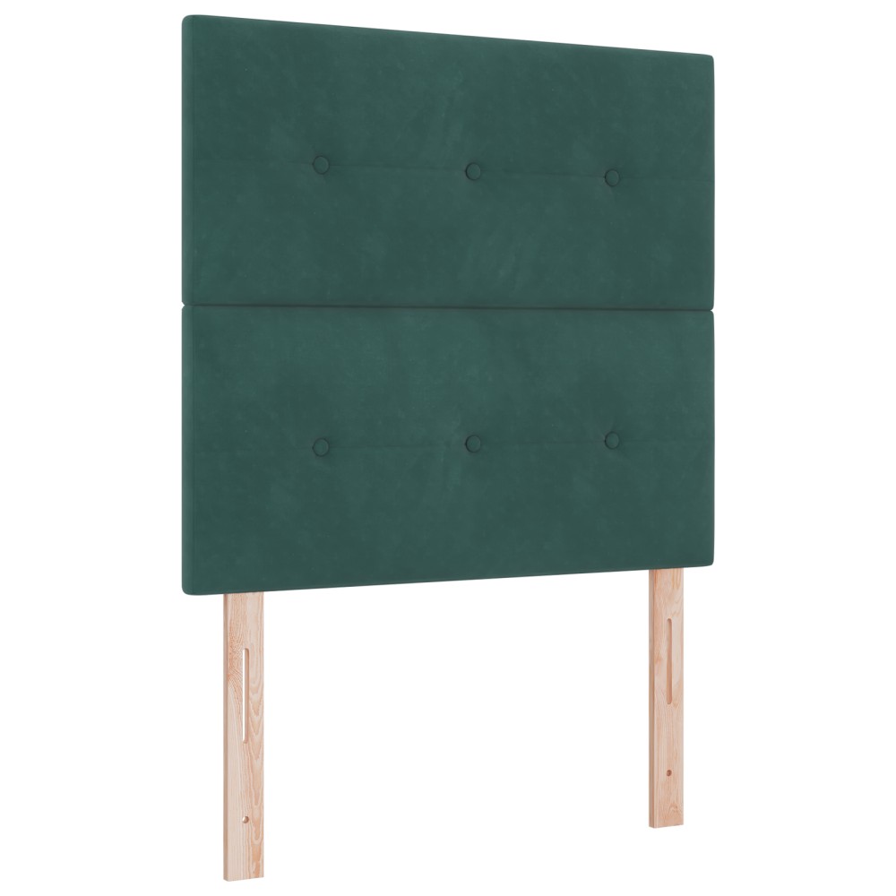 vidaXL Tête de lit LED Verde Închis 100 cm Catifea
