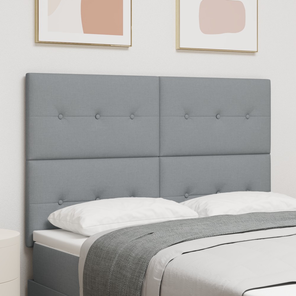 vidaXL Cap de pat cu LED gri deschis de 72 cm, din țesătură