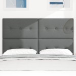 vidaXL Tăblie cu LED cu lumini cu bandă LED Gri închis 160 cm țesătură vidaXL Tăblie cu LED cu lumini cu bandă LED Gri închis 160 cm țesătură
