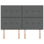 vidaXL Tăblie cu LED cu lumini cu bandă LED Gri închis 160 cm țesătură vidaXL Tăblie cu LED cu lumini cu bandă LED Gri închis 160 cm țesătură