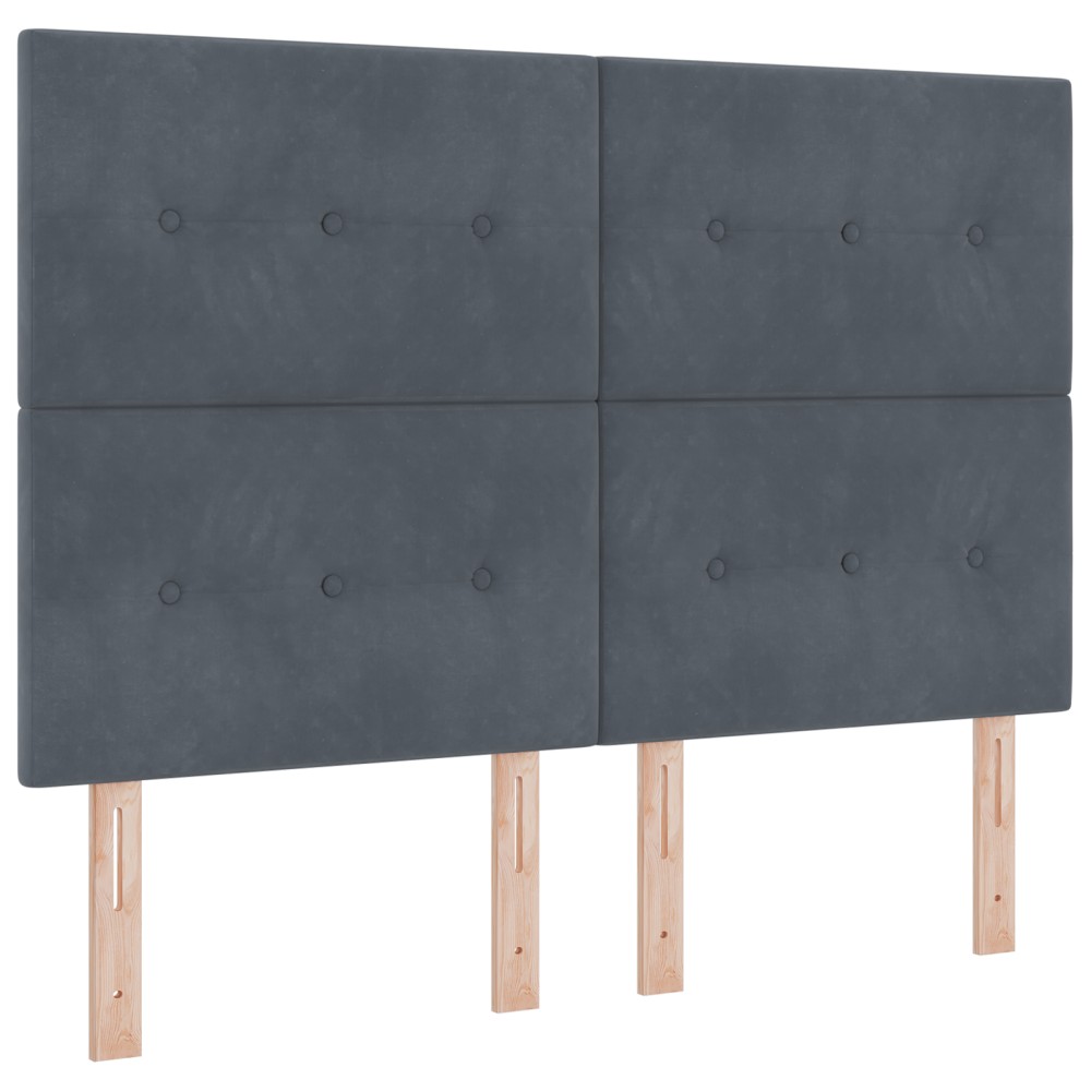 vidaXL Tăblie cap cu lumini cu bandă LED Ajustabil Gri 80 cm Catifea