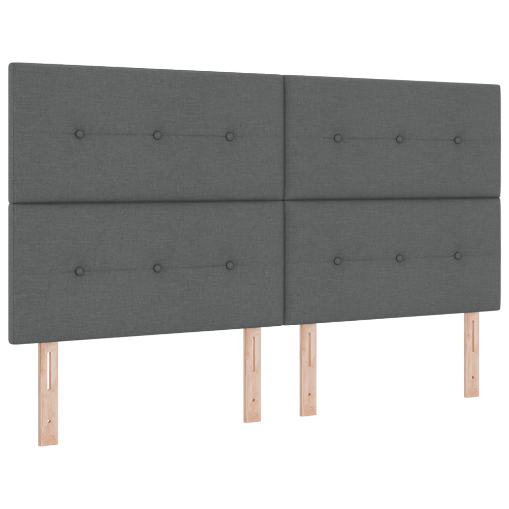 vidaXL Cap pentru pat LED Gri închis de 90 cm, din țesătură