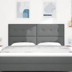vidaXL Cap pentru pat LED Gri închis de 90 cm, din țesătură vidaXL Cap pentru pat LED Gri închis de 90 cm, din țesătură