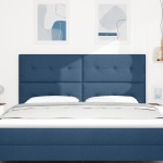 vidaXL Cap de pat LED albastru de 90 cm, din țesătură vidaXL Cap de pat LED albastru de 90 cm, din țesătură