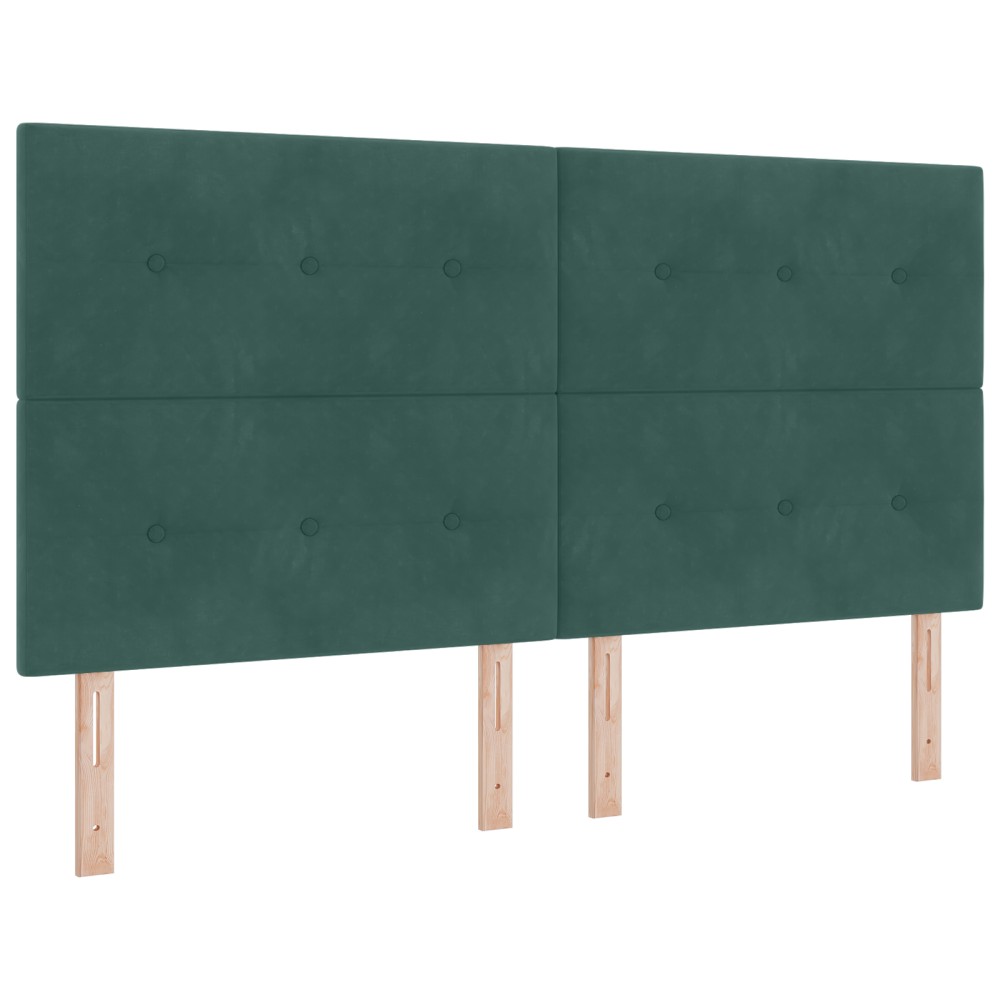vidaXL Tăblie cap cu lumini cu bandă LED Ajustabil Verde 90 cm Catifea
